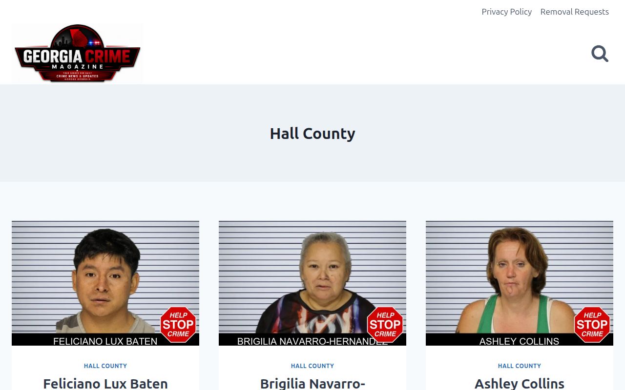 Georgia Gazette Hall County dated booking news section